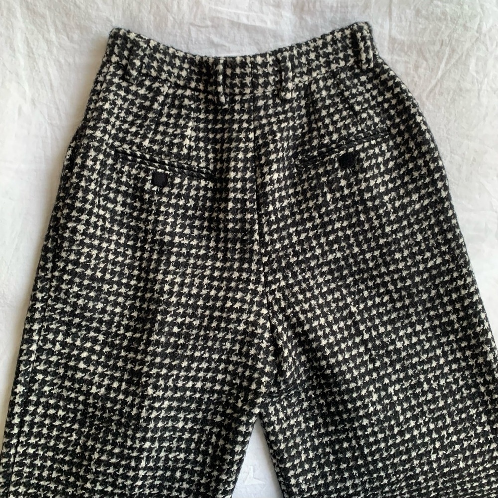 Dolce & Gabbana Houndstooth Tweed Pleated Wide Leg Wool Mohair Trouser Pants - Picture 11 of 12